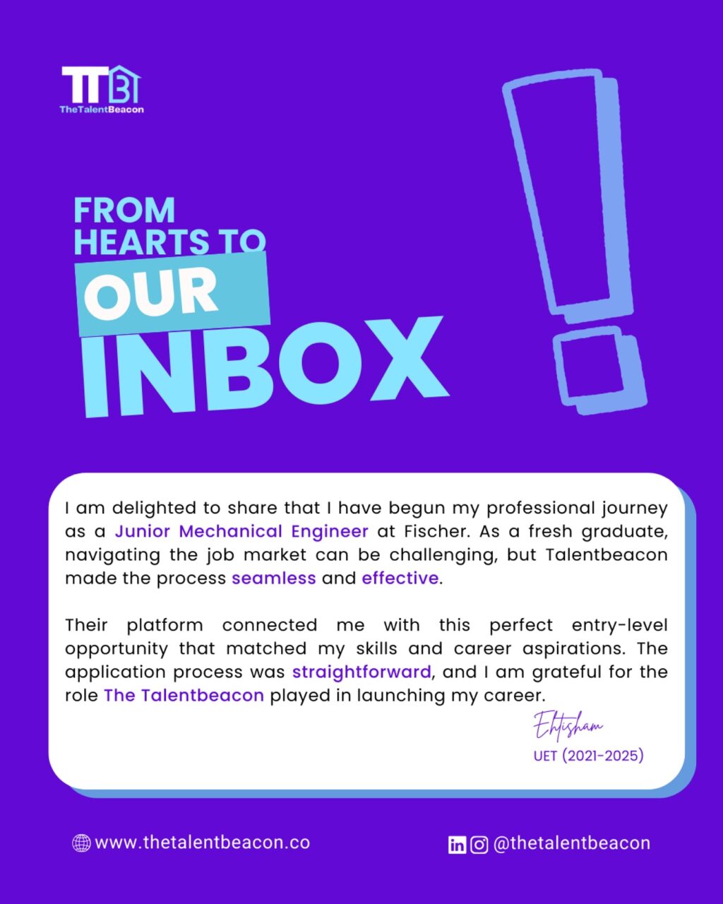 Instagram post from thetalentbeacon. This post is in position 0.